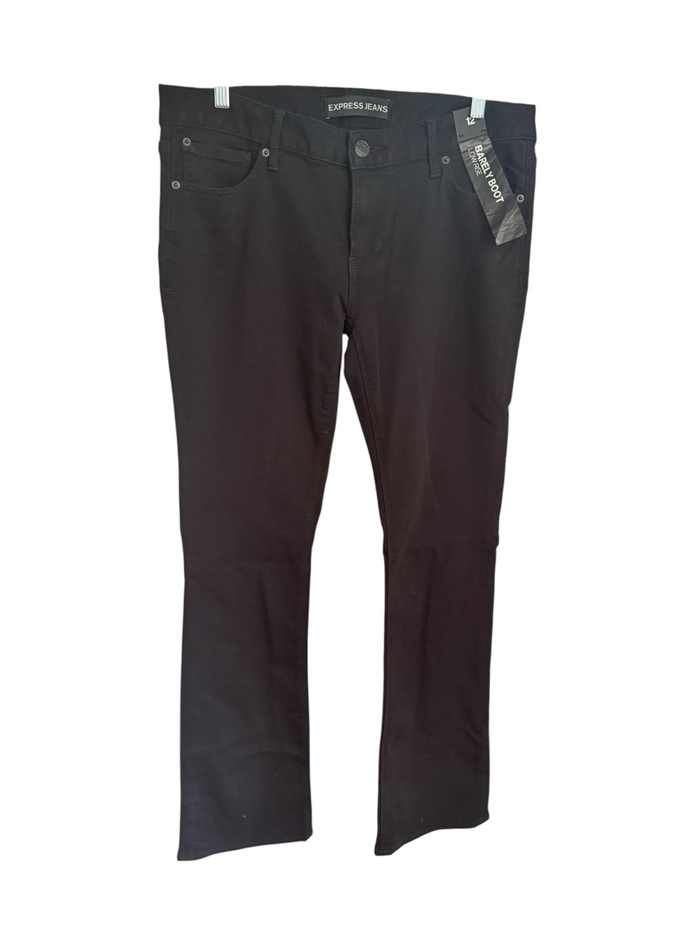 EXPRESS size 12 Barely Boot Low Rise Black Jeans